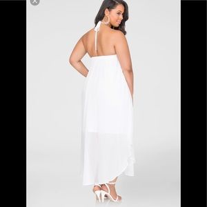 Ashley Stewart White Ruffled Dress NWT